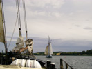 Neerlandia oplopen in het smalle Haderslev fjord.