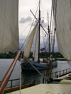 Neerlandia oplopen in het smalle Haderslev fjord.